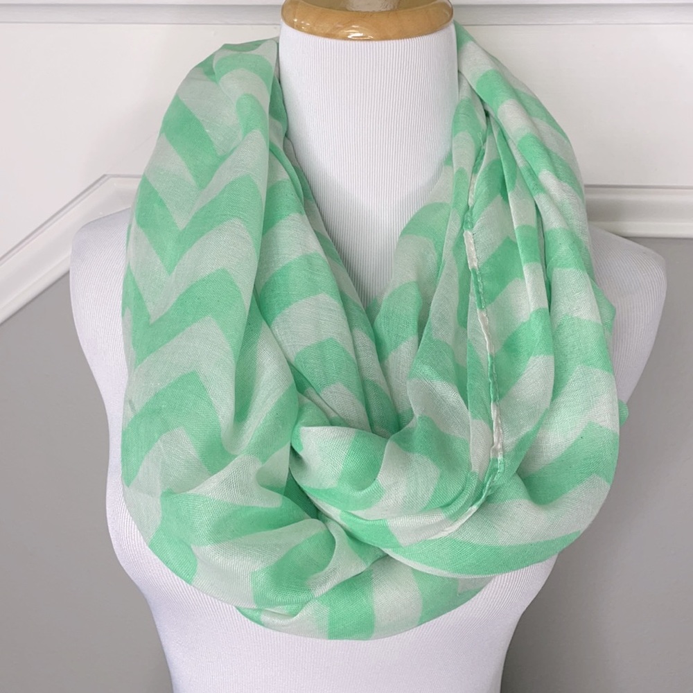 Emerson Kate Boutique Mint and White Semi-Sheer Infinity Scarf